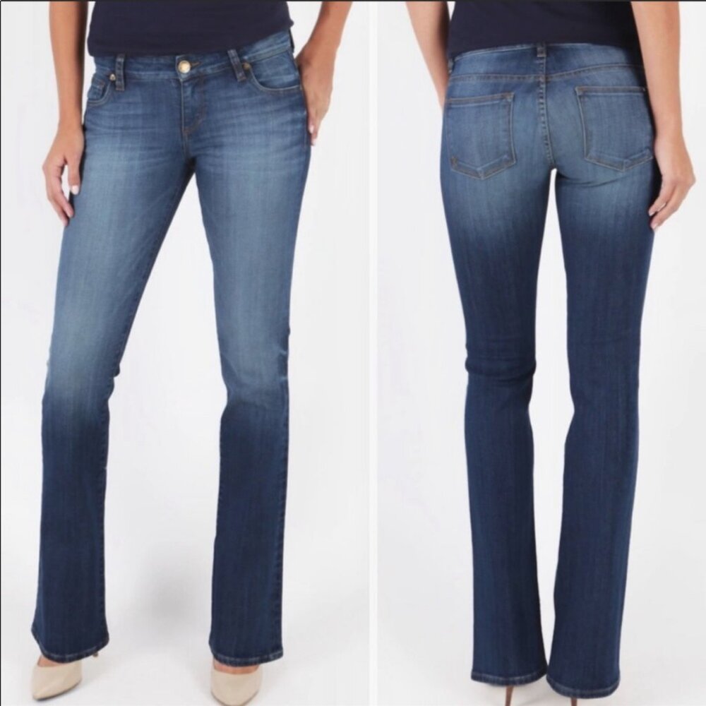 Kut From The Koth Natalie Mid Rise Baby Boot Cut Jeans, Size 8, Indigo